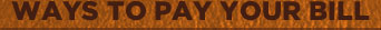 ways to pay your bill